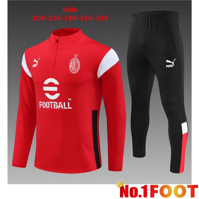 AC Milan Kids Training Tracksuit Suit Red 2023/2024