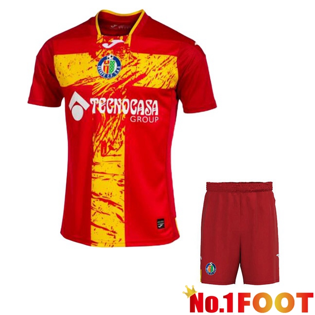 Getafe CF Kids Football Jersey Away Red 2023/2024