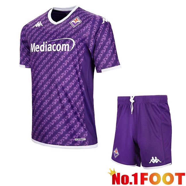 ACF Fiorentina Kids Football Jersey Home Purple 2023/2024