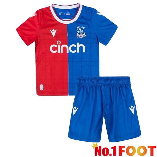 Crystal Palace Kids Football Jersey Home Red Blue 2023/2024