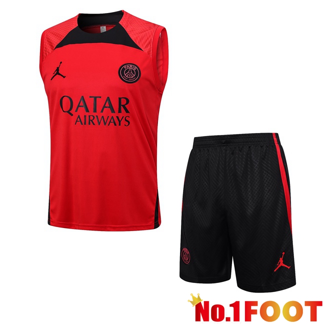 Paris PSG Football Vest + Shorts Red 2023/2024