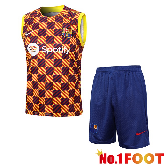 FC Barcelona Football Vest + Shorts Yellow 2023/2024