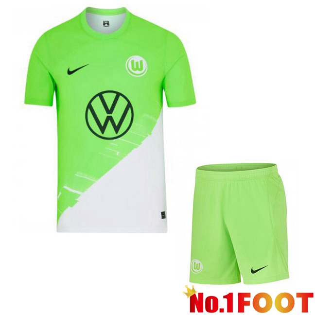 Vfl Wolfsburg Kids Football Jersey Home Green 2023/2024