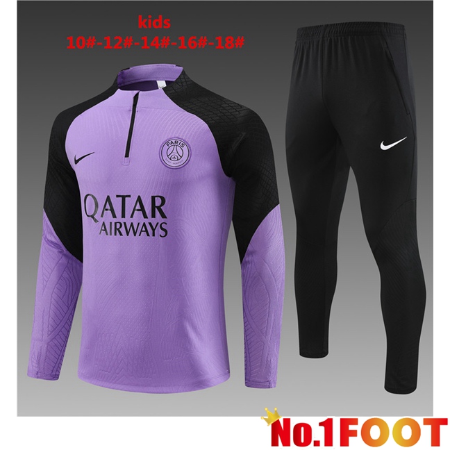 Paris PSG Kids Training Tracksuit Suit Purple 2023/2024