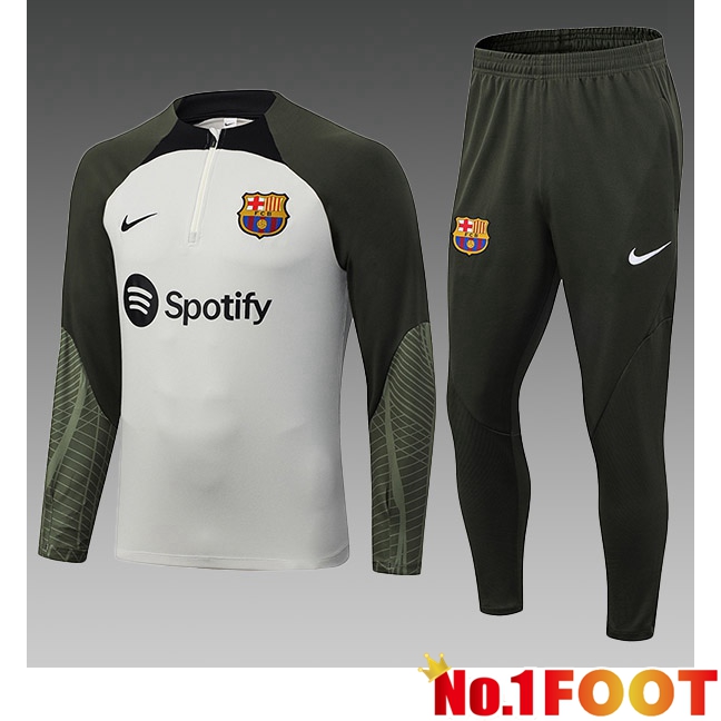 FC Barcelona Kids Training Tracksuit Suit Grey Green 2023/2024