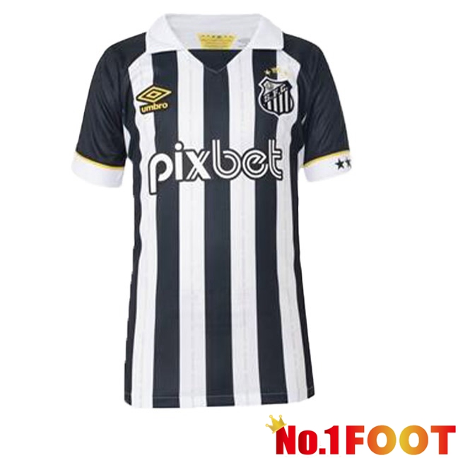 Santos FC Football Jersey Away Black White 2023/2024