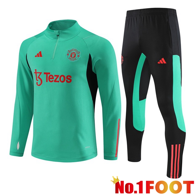 Manchester United Training Tracksuit Suit Green 2023/2024