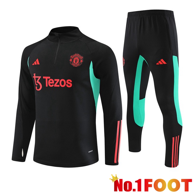 Manchester United Training Tracksuit Suit Black 2023/2024