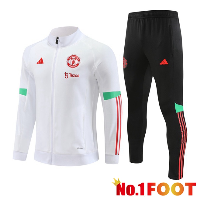 Manchester United Training Jacket Suit White 2023/2024