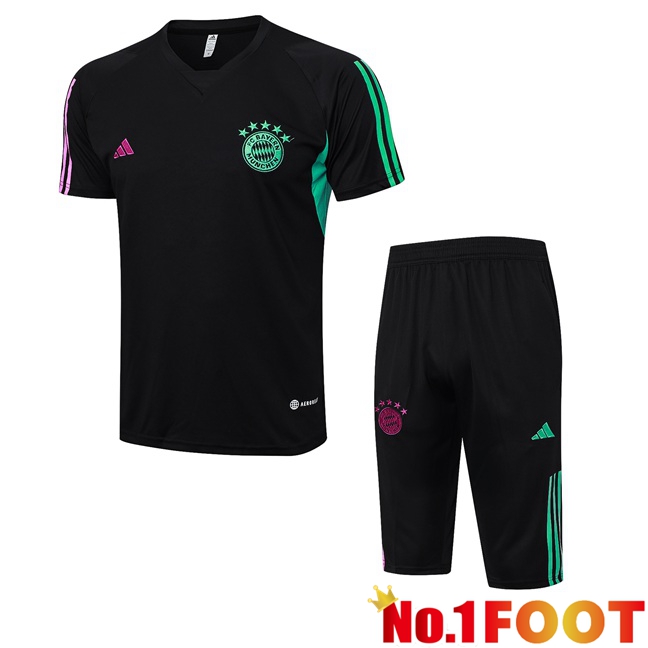 Bayern Munich Training T Shirt + Shorts Black 2023/2024