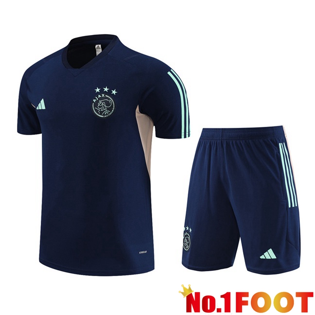 AFC Ajax Training T Shirt + Shorts Royal Bluee 2023/2024