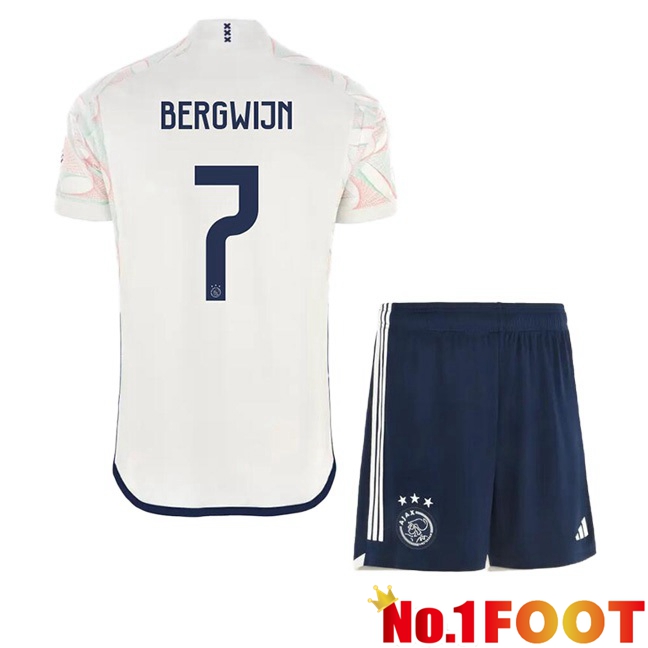 AFC Ajax (Bergwijn 7) Kids Football Jersey Away White 2023/2024 - Click Image to Close