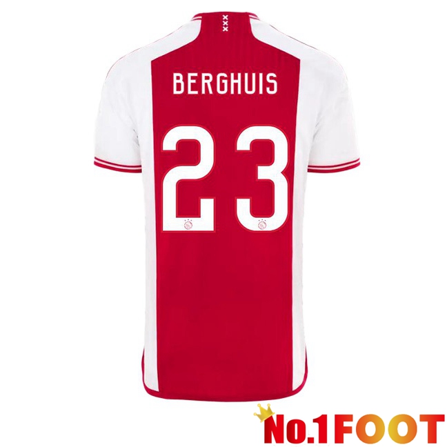 AFC Ajax (Berghuis 23) Football Jersey Home Red White 2023/2024