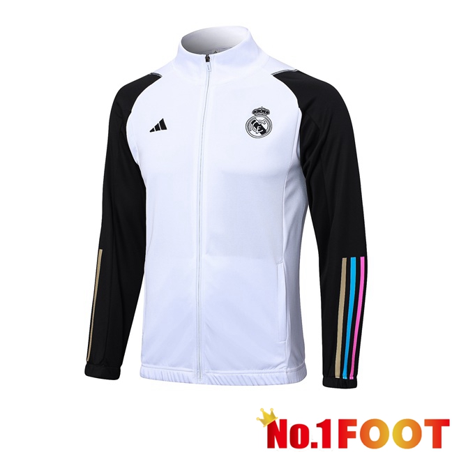 Real Madrid Training Jacket White Black 2023/2024