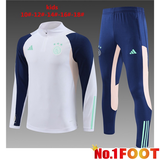 AFC Ajax Kids Training Tracksuit Suit White 2023/2024