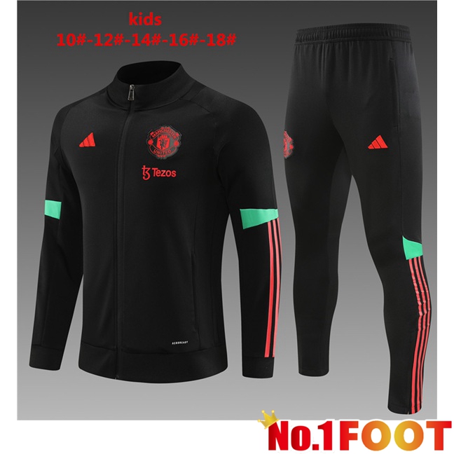 Manchester United Kids Training Jacket Suit Black 2023/2024