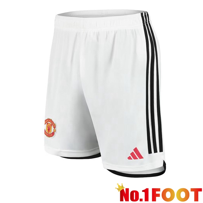 Manchester United Football Shorts Home White 2023/2024