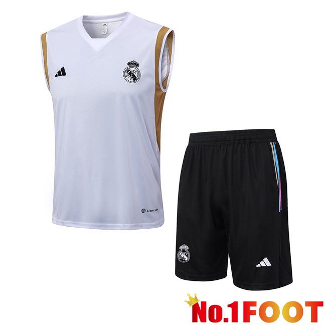 Real Madrid Football Vest + Shorts White 2023/2024