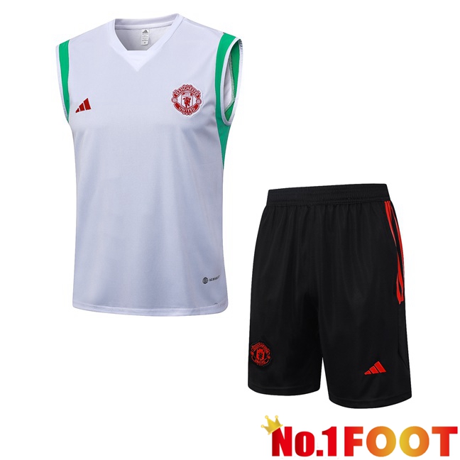 Manchester United Football Vest + Shorts White 2023/2024