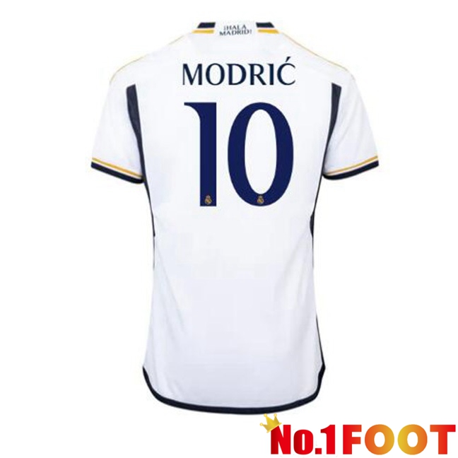 Real Madrid (Modrić 10) Football Jersey Home White 2023/2024