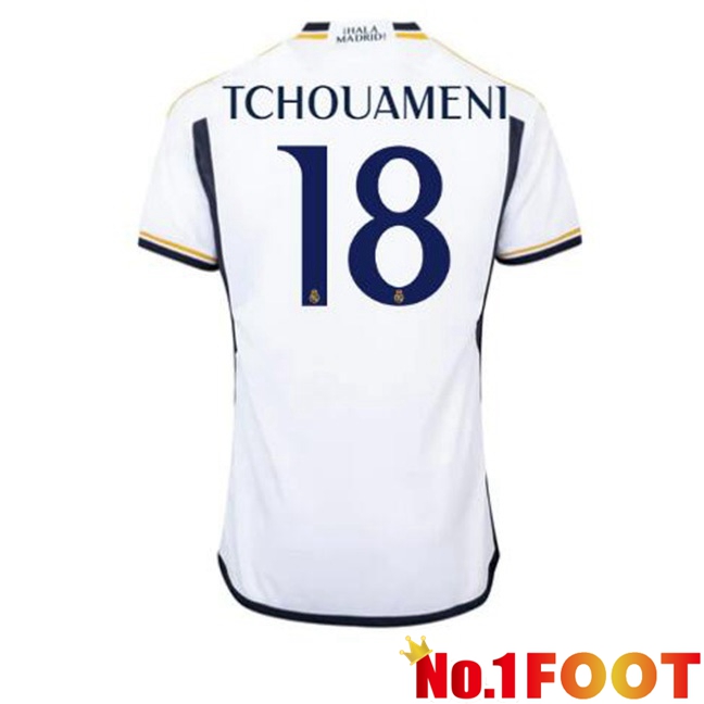 Real Madrid (Tchouameni 18) Football Jersey Home White 2023/2024