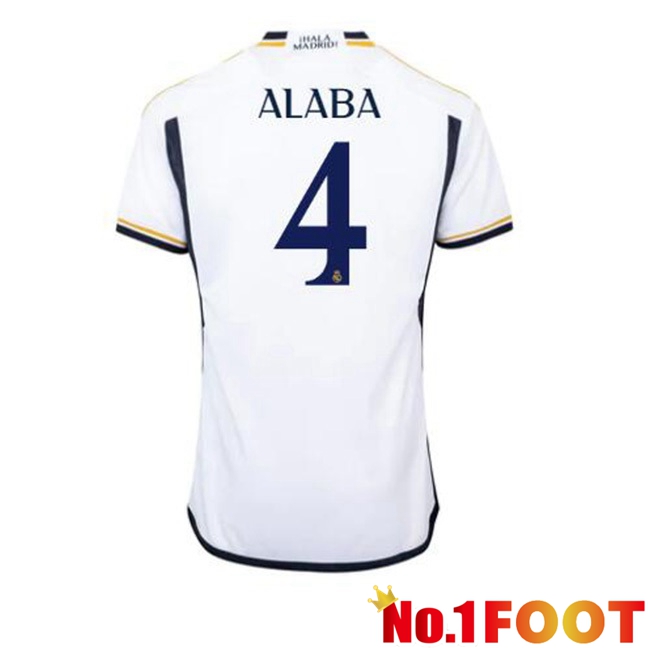 Real Madrid (Alaba 4) Football Jersey Home White 2023/2024