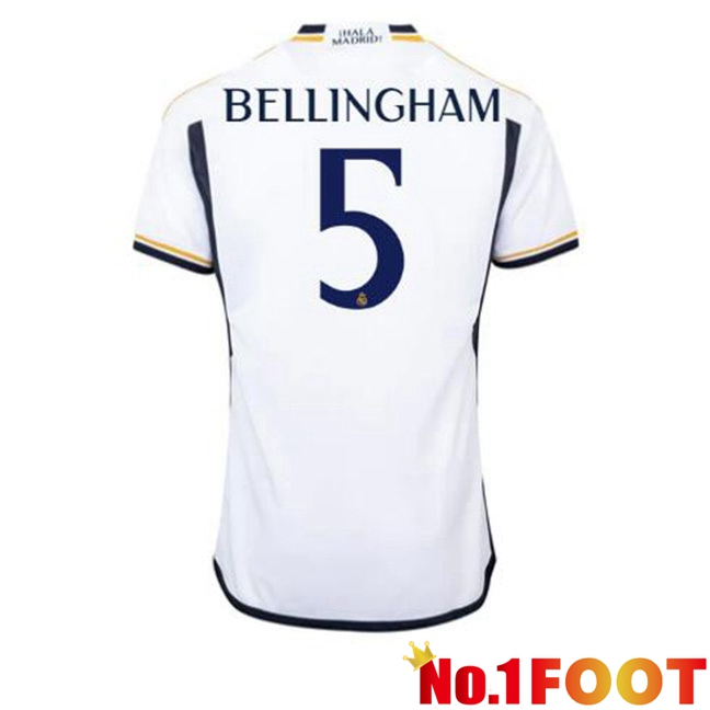 Real Madrid (Bellingham 5) Football Jersey Home White 2023/2024