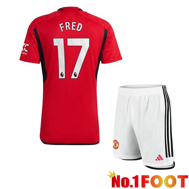 Manchester United (Fred 17) Kids Football Jersey Home Red 2023/2024