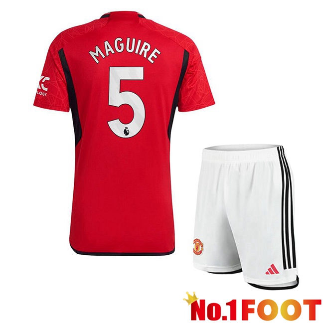 Manchester United (Maguire 5) Kids Football Jersey Home Red 2023/2024