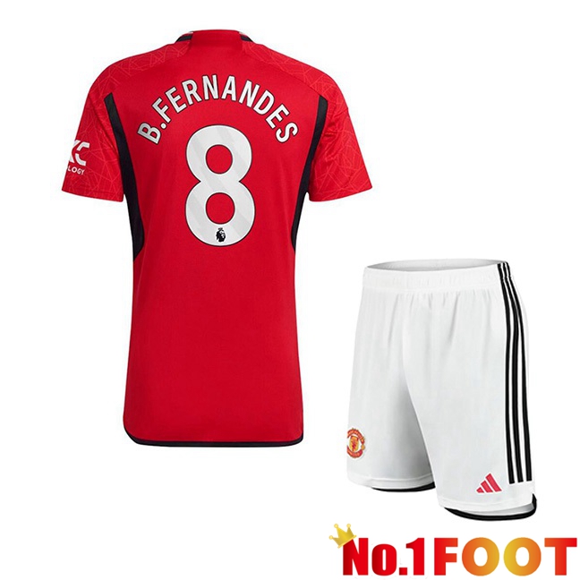 Manchester United (B.Fernandes 8) Kids Football Jersey Home Red 2023/2024