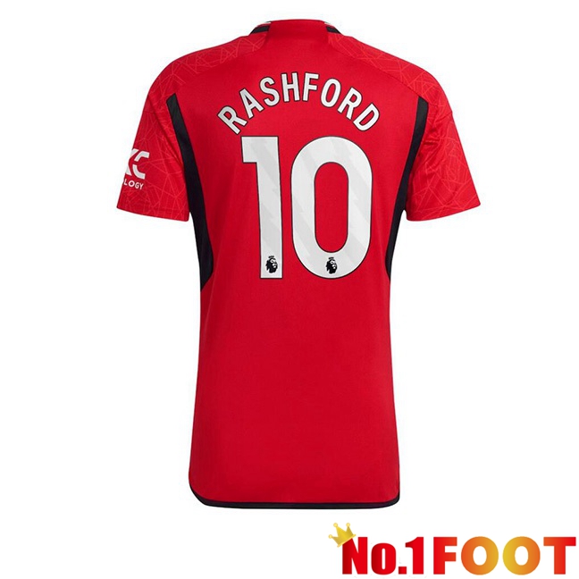 Manchester United (Rashford 10) Football Jersey Home Red 2023/2024 - Click Image to Close