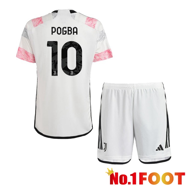 Juventus (POGBA 10) Kids Football Jersey Away White 2023/2024