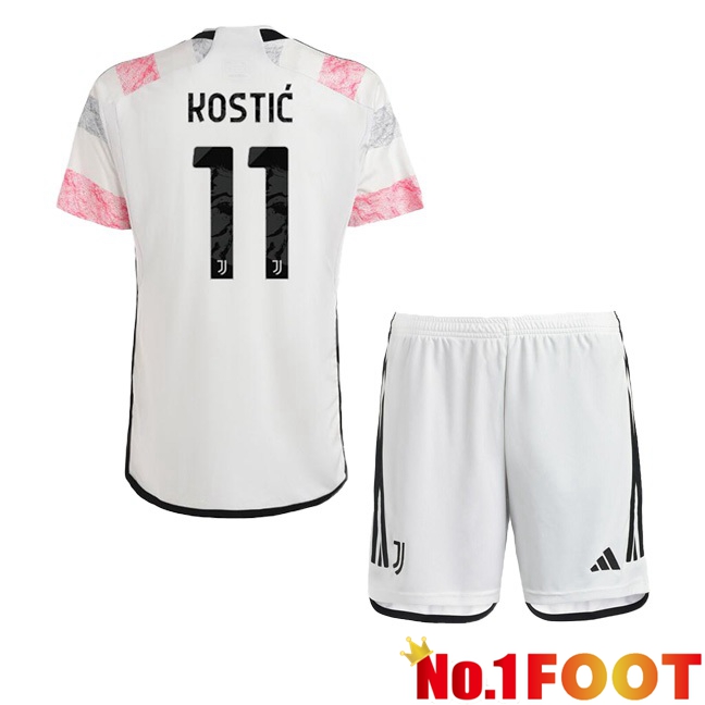 Juventus (KOSTIĆ 11) Kids Football Jersey Away White 2023/2024