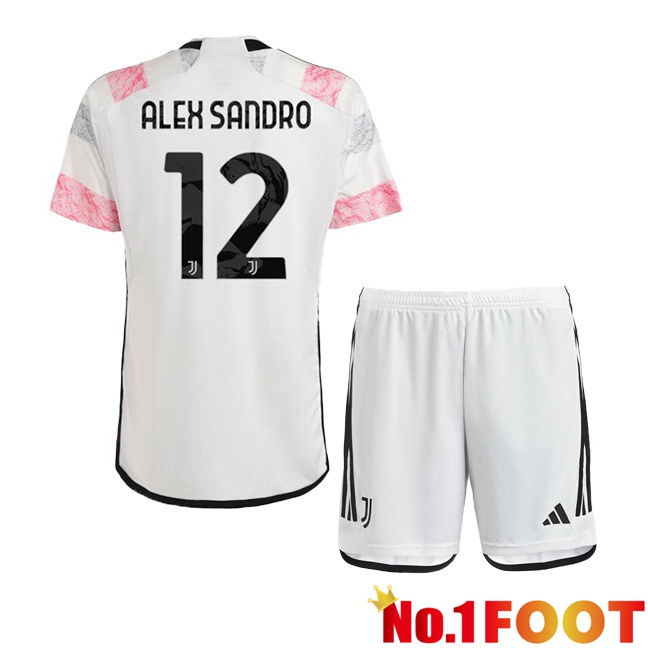 Juventus (ALEX SANDRO 12) Kids Football Jersey Away White 2023/2024 - Click Image to Close