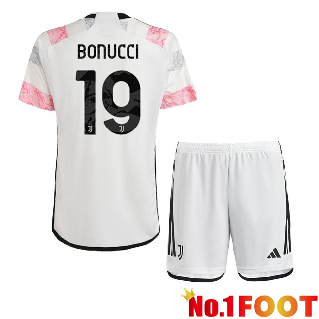 Juventus (BONUCCI 19) Kids Football Jersey Away White 2023/2024