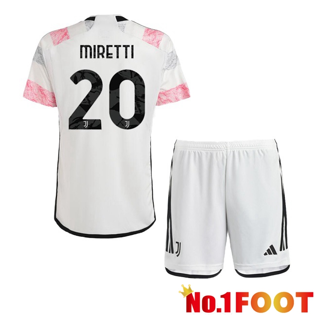 Juventus (MIRETTI 20) Kids Football Jersey Away White 2023/2024