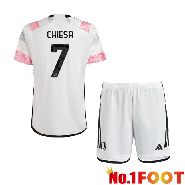 Juventus (CHIESA 7) Kids Football Jersey Away White 2023/2024