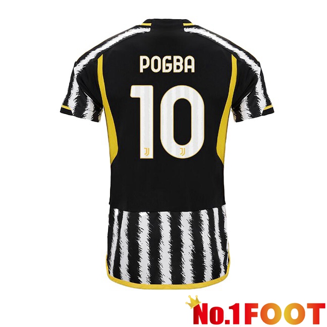 Juventus (POGBA 10) Football Jersey Home Black White 2023/2024