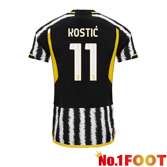 Juventus (KOSTIĆ 11) Football Jersey Home Black White 2023/2024