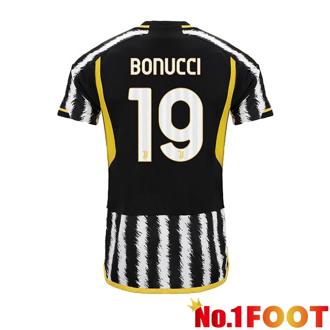 Juventus (BONUCCI 19) Football Jersey Home Black White 2023/2024