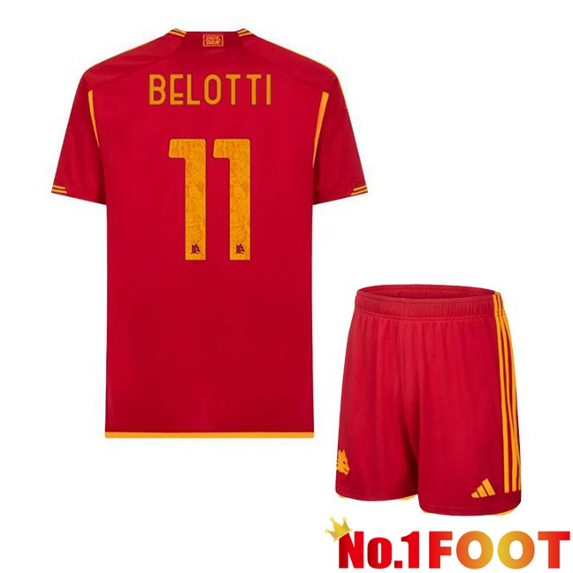 AS Roma (BELOTTI 11) Kids Football Jersey Home Red 2023/2024