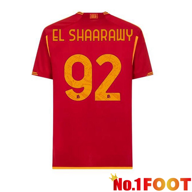 AS Roma (EL SHAARAWY 92) Football Jersey Home Red 2023/2024