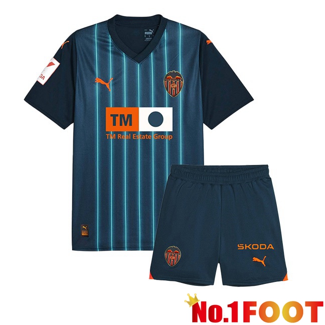 Valencia CF Kids Football Jersey Away Blue 2023/2024