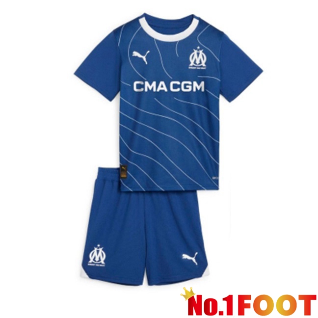 Marseille OM Kids Football Jersey Away Blue 2023/2024