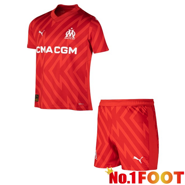 Marseille OM Kids Football Jersey Goalkeeper Red 2023/2024