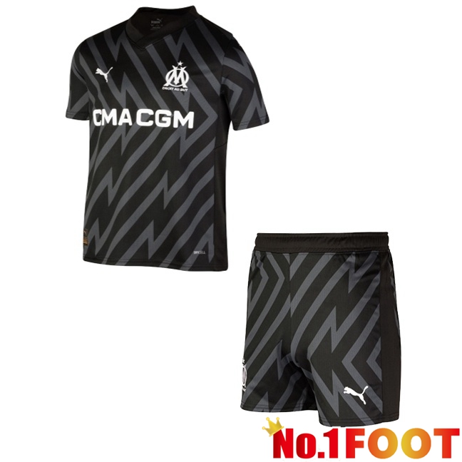 Marseille OM Kids Football Jersey Goalkeeper Black 2023/2024