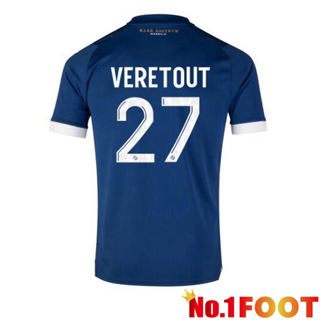 Marseille OM (VERETOUT 27) Football Jersey Away Blue 2023/2024