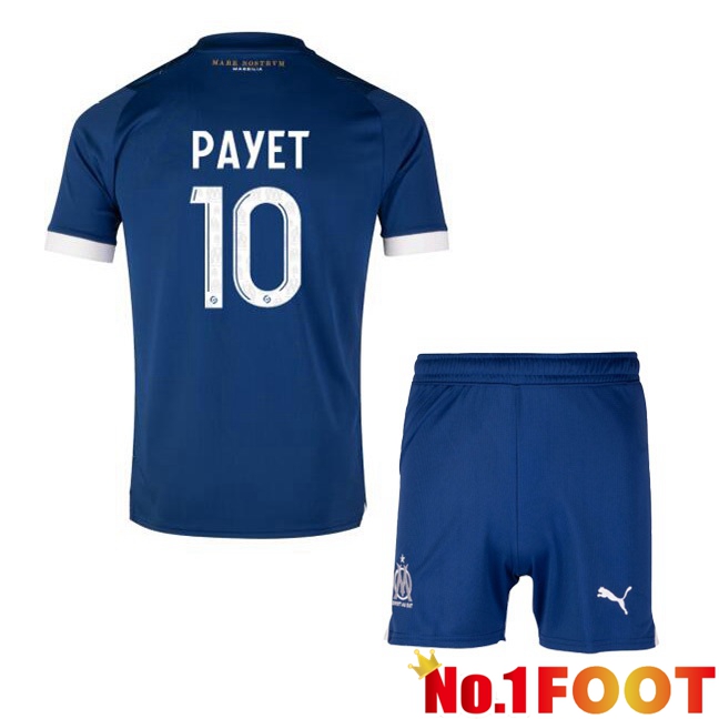 Marseille OM (PAYET 10) Kids Football Jersey Away Blue 2023/2024