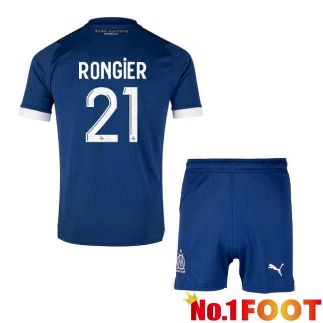 Marseille OM (RONGIER 21) Kids Football Jersey Away Blue 2023/2024