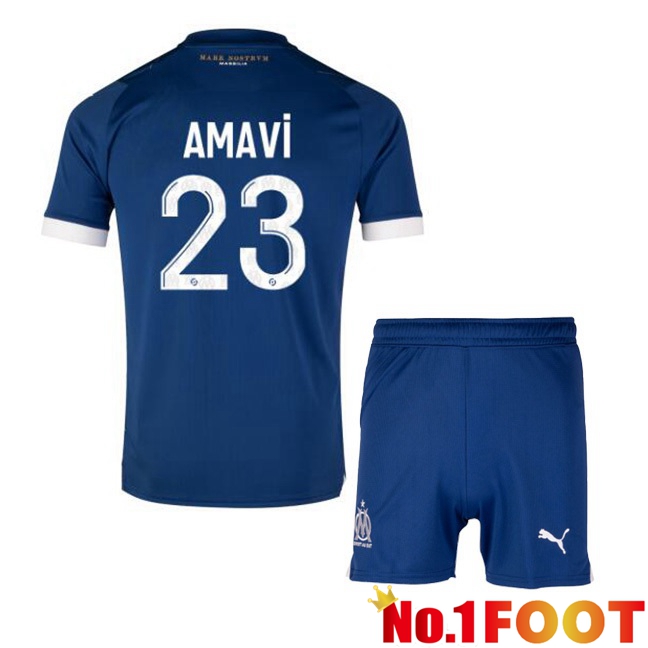 Marseille OM (AMAVI 23) Kids Football Jersey Away Blue 2023/2024